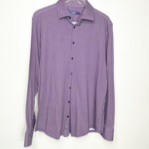 STONE ROSE Purple Long Sleeve Button Down Shirt 100% Cotton Men’s XXL